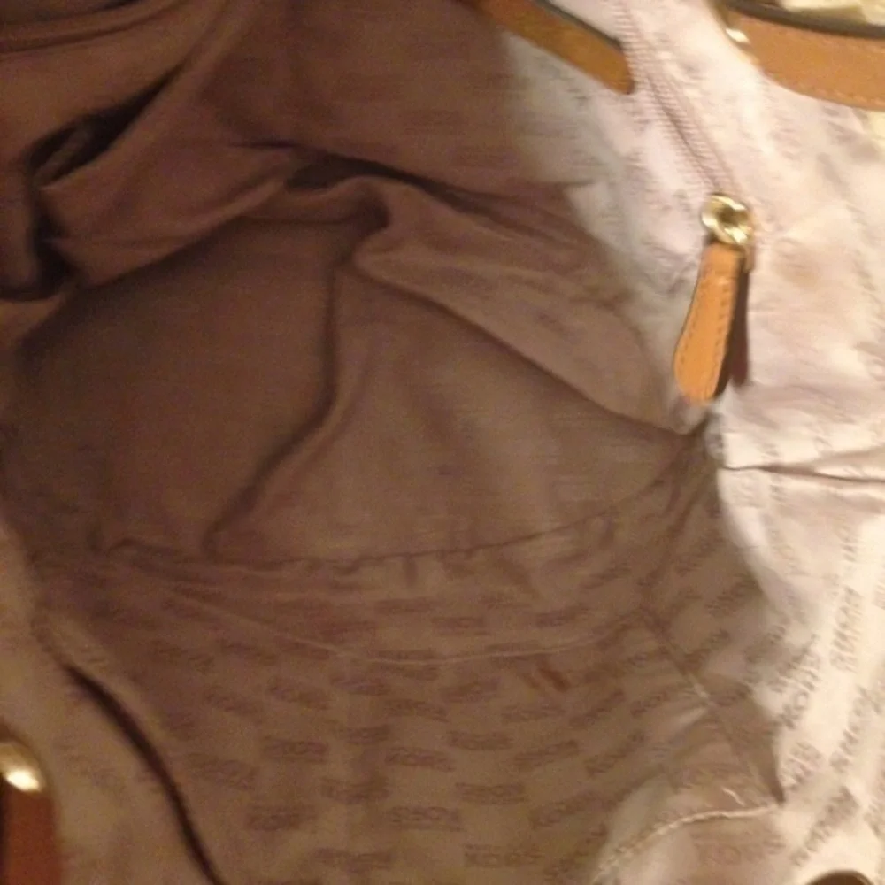 Michael Kors gold MK signature tote bag